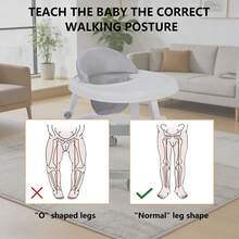CHIQUERID Multifunctional Baby Walker, Foldable Anti-Rollover Infant Walker, Adjustable Height Baby Activity Walker , Prevent O-Shaped Legs (Grey) - Grey - View 4