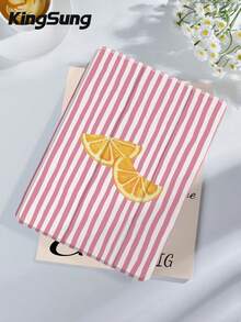 Kingsung Pink Striped Lemon Tablet Protective Case, Suitable For IPad Air 8 (M4) 2026 (11-Inch), Air 8 (M4) 2026 (13-Inch), 9.7/10.2/10.5/10.9/12.9-Inch Pro, 10th Gen , Galaxy Tab S6 Lite 10.4-Inch, Kindle Paperwhite 12th Gen 2024, Kindle (11th Generation) 2022, Soft Shock-Proof, Support Smart Sleep/Wake - Multicolor - View 3