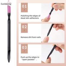 LUSLUKING 5件/套 浮石指甲锉 石英石指甲笔 指甲锉棒 角质去除器 修剪器 抛光器 修脚笔 美甲护理工具 家用美容院去角质修复 - 彩色 - 查看 5