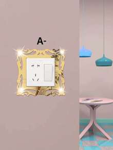 1 Patterned Mirror Switch Wall Decal - Multicolor - View 4