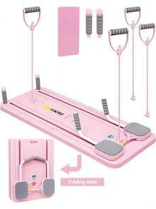 Multifunctional Abs Exercise BoardFoldable Home Pilates Exerciseboardequipped With Kneeling Pads Andtimers For Abdominal And Corestrength Training Multi-Functional Ab - Pink - View 1