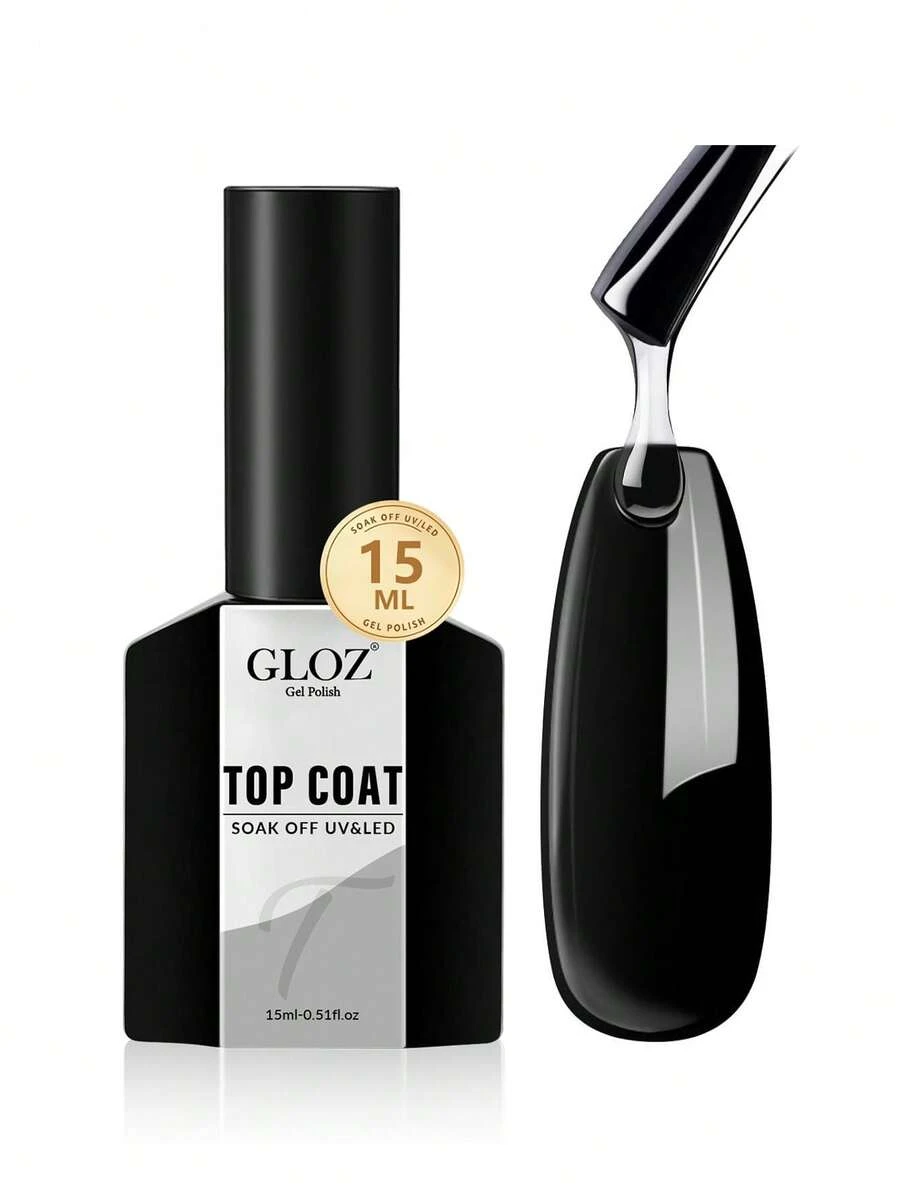 15毫升高光泽持久亮油，适合DIY居家美甲和专业美甲护理，需使用UV灯固化。 - 1 Set - 查看 1