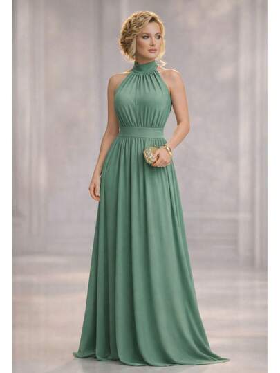 Vestido madrinha festa convidadas recepção formatura sem brilho em fluit com cinto de pérola