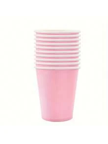 10个/20个/50个装粉色派对用品，浅粉色纸盘、纸杯、餐巾纸，一次性派对餐具，适用于生日、婚礼、家庭野餐、性别揭晓派对、粉色主题派对、粉色餐盘、一次性餐盘和甜点盘 - 10 件 7 吋盤子 - 查看 11