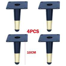 4pcs/Set Metal Furniture Legs, Metal Furniture Replacement Feet, Minimalist Luxury Metal Furniture Sofa Legs, Bathroom Cabinet Feet, Straight & Tapered Leg Style, Black & Gold For TV Stand, Coffee Table, Cabinet - Multicolor - View 13