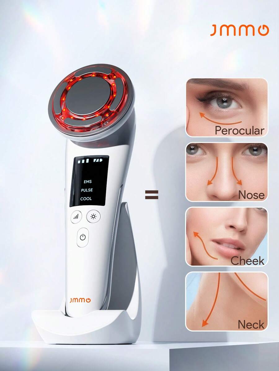 JMMO High Frequency Skin Re Beauty Machine, Hot & Cold Pulse Beauty Device With Base , Facial Massager, Skin Care Tools, Lift & Firm Tighten Skin Wrinkles - White - View 1
