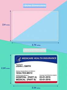 Medicare Card Holder Protector, Transparent PVC Waterproof Medical/Credit Card, Business/Social Security Card Holder - Clear Vinyl Plastic Sleeve Suitable For Insurance And Social Security, Metro And Driver's License Or Credit Card, Anti-Scratch Transparent PVC ID, Social Security Card, Student ID, Transit Card, Medical Card Holder - Multicolor - View 6