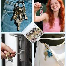 8pcs Metal O-Ring Spring Keychain, Suitable For Key Chains, Wallets, Handbags, Lanyards, Pet Clips, DIY Crafts And Gift Making Accessories (2 Sizes) - Spring Coil - View 3