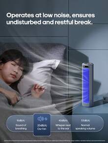 kinscoter 1件裝 2000mAh 可充電多功能桌面風扇，壁掛式冷氣風扇，便攜式桌面塔扇，電動桌面便攜風扇，冷卻海灘旅行配件，可充電戶外空氣循環風扇，適用於廚房與露營 - 塔扇式 - 查看 8