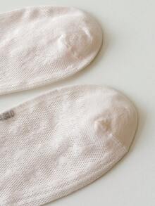 1 Pair Women's Solid Color Sheer Thin Pearl Fashionable Minimalist Cute Korean Style Mid-Calf Socks, Suitable For Spring/Summer Daily Wear - Multicolor - View 12