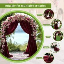1pc, 10m/16m/30m/50m Burgundy Chiffon Wedding Arch Decor, Transparent Chiffon, Polyester Material, Solid Burgundy Color, Suitable For Wedding Arch, Aisle, Bridal Shower, Chair Back Decor, Ceiling, Banquet, Ceremony, Outdoor Garden Birthday & Anniversary Party, Wedding Decoration, Party Backdrop And Holiday Decor. - View 3