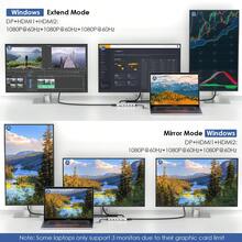 12 合 1 USB-C 扩展坞，三屏显示笔记本电脑扩展坞，支持 85W PD 快充，配备 3 个 4K 显示器 HDMI/DP 适配器、5Gbps USB 3.0 接口、千兆以太网接口、SD/TF 读卡器、音频/麦克风接口，铝合金外壳，即插即用 - 查看 5