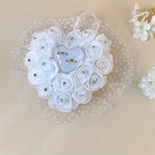 Polka Dot Lace Romantic Wedding Ring Pillow, Fresh And Elegant For Proposal, Wedding Ceremony And Party - View 3