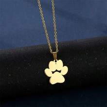 3pcs Stainless Steel Women Necklace & Earrings Set, Customizable English Letter/Name/Pet Paw Pendant Necklace & Earrings, Fashionable All-Match Versatile Jewelry Gift - Multicolor - View 11