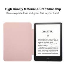 E-Book Case For Kindle (11th Generation-2024 Release)(6 Inch), Kindle Paperwhite 11th Gen 2021, Kindle Paperwhite 12th Gen 2024. Ultra-Thin Transparent TPU Back Cover With Smart Auto-Wake/Sleep Functionality. - Pink - View 7