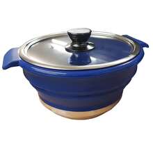 2.3L BLUE FOLDING COLLAPSIBLE CAMPING SAUCEPAN / COOKING POT Integral Handles - Multicolor - View 1