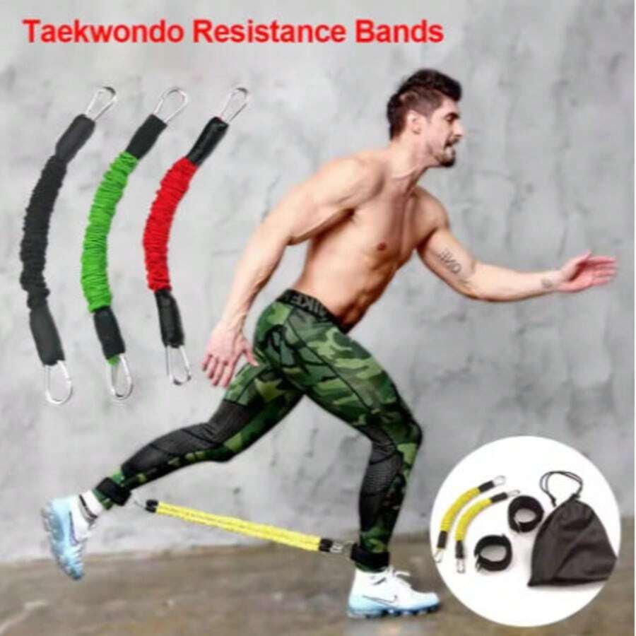 1Set Thicken Latex Gym Rubber Pull Rope Resistance Band Fitness Training Trainer Taekwondo Kick - Multicolor - View 1