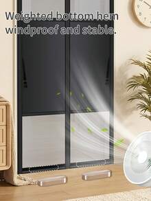 Magnetic Sheer Curtain - Privacy Protection, Strong Magnetic Closure, Heavy-Duty Mesh, Easy Installation, Self-Closing, Pet-Friendly Screen Door, Keeps Out Insects, Includes Tie-Backs, Mesh Curtain - A - View 4