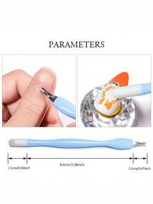 30pcs / 10pcs/ 2pcs Double-Ended Nail Dead Skin Pusher, Dead Skin Fork, Embossing Rod, Nail Tools - Blue - View 6