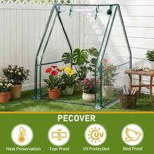 SYMCAVE Mini Greenhouse With PVC Cover, Indoor Outdoor Plant Gardening Green House For Garden Backyard, 36*36*42in, White - A - 查看 5