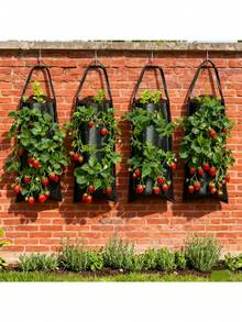 2个装悬挂式草莓种植袋，壁挂式种植袋，多孔悬挂式草莓种植袋，适用于阳台和庭院，透气透水，经久耐用，可重复使用 - 彩色 - 查看 4