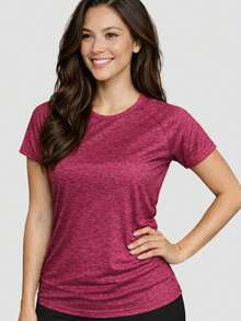 Women Sports Tees & Tanks - Dusty Pink - View 1