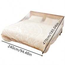 2/4pcs Disposable Dust Cover, Extra Large Thickened Transparent Sofa Dust Cover For Home Furniture, Household Essentials - Clear - View 2