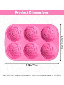 1/2Pcs Rose Mousse Cake Silicone Mold, 6-Cavity Rose Shaped Candy Mold, Pink Chocolate Silicone Mold, Non-Stick Baking Mold, Suitable For Valentine's Day Parties, Candy, Cake Desserts, Pastry Soap And Ice Making, Kitchen Baking Tools/Accessories - Nhiều màu - Xem 5