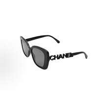 CHANEL Square-Framed Oval Sunglasses, Unisex Style, Couple Style, Black/Grey Two-Tone. - 查看 6