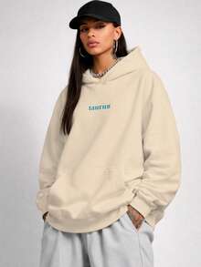 Unisex Oversized Street Style Taurus Zodiac Sweatshirt Ref4720 - Khaki - View 6