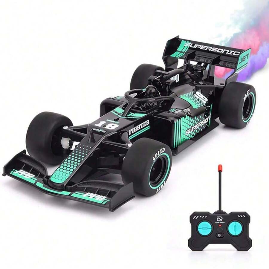 1 pieza Coche de juguete de control remoto F1 con función de rociado, coche de carreras de alta velocidad y derrape, regalo (baterías no incluidas)