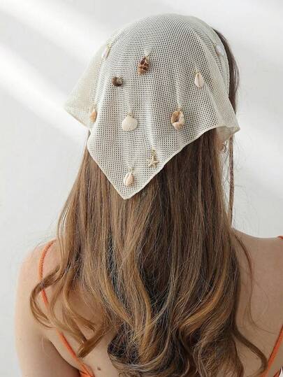 1pc Women's Fashion Seashell & Pearl Decor Headwrap, Suitable For Summer Beach, Daily Wear And Vacation