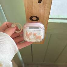 极简卡通透明小鹿耳机保护套,带挂环,兼容 Pro 2、新款/半代苹果耳机,可爱简约设计,女士适用。 - 粉色 - 查看 11