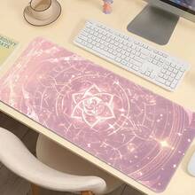 Tấm lót chuột lớn màu hồng phát sáng, thảm lót bàn chơi game, tấm lót bàn phím cỡ lớn, có thể giặt, đế cao su chống trượt, viền may chắc chắn, quà tặng là tấm lót chuột, tấm bảo vệ bàn làm việc, tấm lót học tập, nhiều kích cỡ, thảm lót bàn phím máy tính, tấm lót laptop, đồ dùng văn phòng, trang trí văn phòng. - Ánh sáng hồng - Xem 9