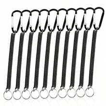10 chiếc dây dắt chó chống thất lạc dạng lò xo, dây an toàn có thể thu gọn, dây đeo cổ tay co giãn với móc khóa bằng thép không gỉ, vòng móc chìa khóa. - Nhiều màu - Xem 3