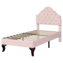 Kids Bed Frames, Headboards & Footboards - Pink + Velvet + 90cm*200cm - View 7