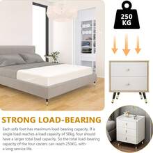 4pcs/Set Metal Furniture Legs, Metal Furniture Replacement Feet, Minimalist Luxury Metal Furniture Sofa Legs, Bathroom Cabinet Feet, Straight & Tapered Leg Style, Black & Gold For TV Stand, Coffee Table, Cabinet - Multicolor - View 6