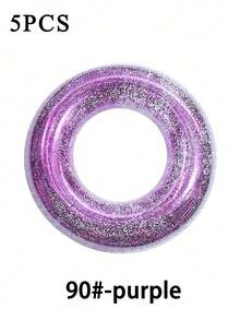 1pc Transparent Sequin Inflatable Swimming Ring, Thick PVC Crystal Swimming Ring Armpit Float, Adult Transparent Cute Underarm Thick Circle Large Buoyancy Swim Ring,Lightweight And Portable - Clear - View 44