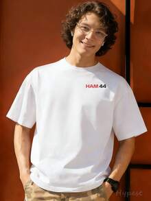 New 2026 Hamilton Racing Car Double-Sided Graphic T-Shirt, F1 Racing Style, 100% Cotton, Men's, Men's T-Shirt, Men's Holiday Wear, Tops, Shirt, Versatile, Undershirt Or Outerwear, Men's Fashion Streetwear, For Racecourse Visits And Fan Support, Gifts For Men - trắng - Xem 2