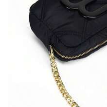 Luxuriously Inspired, Padded Nylon Crossbody Bag. Minimalist, Casual Women's Handbag. Shoulder Bag With Alphabet Print. - 米白黑標 - 查看 7