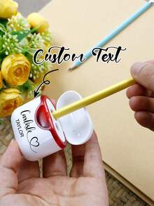 Customizable Dual-Hole Pencil Sharpener - A Manual Sharpener Featuring Personalized Names Or Text. Suitable For Pencils, Eyeliners, Eyebrow Pencils, And Various Cosmetic Pens; Boasts A Mini, Portable, And Multifunctional Design. - Multicolor - View 3