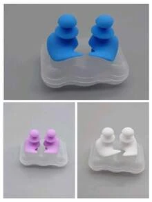 2pcs Reusable Silicone Swimming Ear Plugs, Comfortable Soft Triple-Layer Shark Fin Design, Suitable For Swimming, Surfing, Snorkeling, Shower, Pond And Beach Water Sports - Random Style - Multicolor - View 8