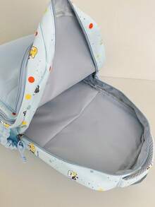 New Cartoon Korean Style Chic Minimalist Casual Versatile Durable Backpack - Blue - View 5