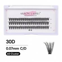 ARISON 12排240簇DIY假睫毛，自然妆效，睫毛嫁接用品，蓬松柔软轻盈，在家即可DIY - D - 查看 3