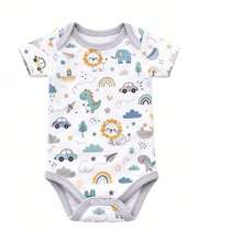 Baby Layette Kit 6 Pieces Bodysuit + Footed Pants 100% Cotton Newborn To Large – Boy, Girl And Unisex – Newborn Maternity Clothes - Assorted Colors Plain And Patterned - Boy - View 5