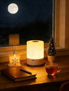 Lampu Malam Sentuh Silinder LED, Lampu Samping Tempat Tidur Portabel Minimalis, Cocok untuk Kamar Tidur, Ruang Tamu, Meja, Samping Tempat Tidur, Kantor, Hadiah, Asrama, Dapat Diisi Ulang USB, Dapat Diredupkan dalam Berbagai Mode, Lampu Malam Ambient dengan Kontrol Sentuh - Sentuh lampu malam silinder - View 1