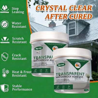 Magical Ama Transparent Waterproof Sealant | Invisible Sealant For Bathroom, Kitchen, Roof And Window Leaks | Water-Based, Odorless, Anti-Cracking | Indoor And Outdoor Use | 50g/100g/250g/450g