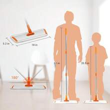 Mop For Floor Cleaning With 3 Washable Pads And 55" Long Stainless Steel Handle,Microfiber Mop For Hardwood Floors, Tile, Marble Floors (Microfiber Mop) - 超細纖維拖把 - 查看 4