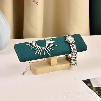 1pc Wooden Single-Layer Watch, Bracelet, Jewelry Display Stand For Storage, Exhibition, Live Streaming