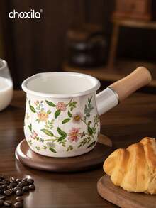 choxila 1 pieza Cafetera esmaltada, Lechera, Sartén japonesa mini de 10CM para mantequilla, Olla para comida de bebé, Apta para freír, hervir y hacer mermelada - Ver 1